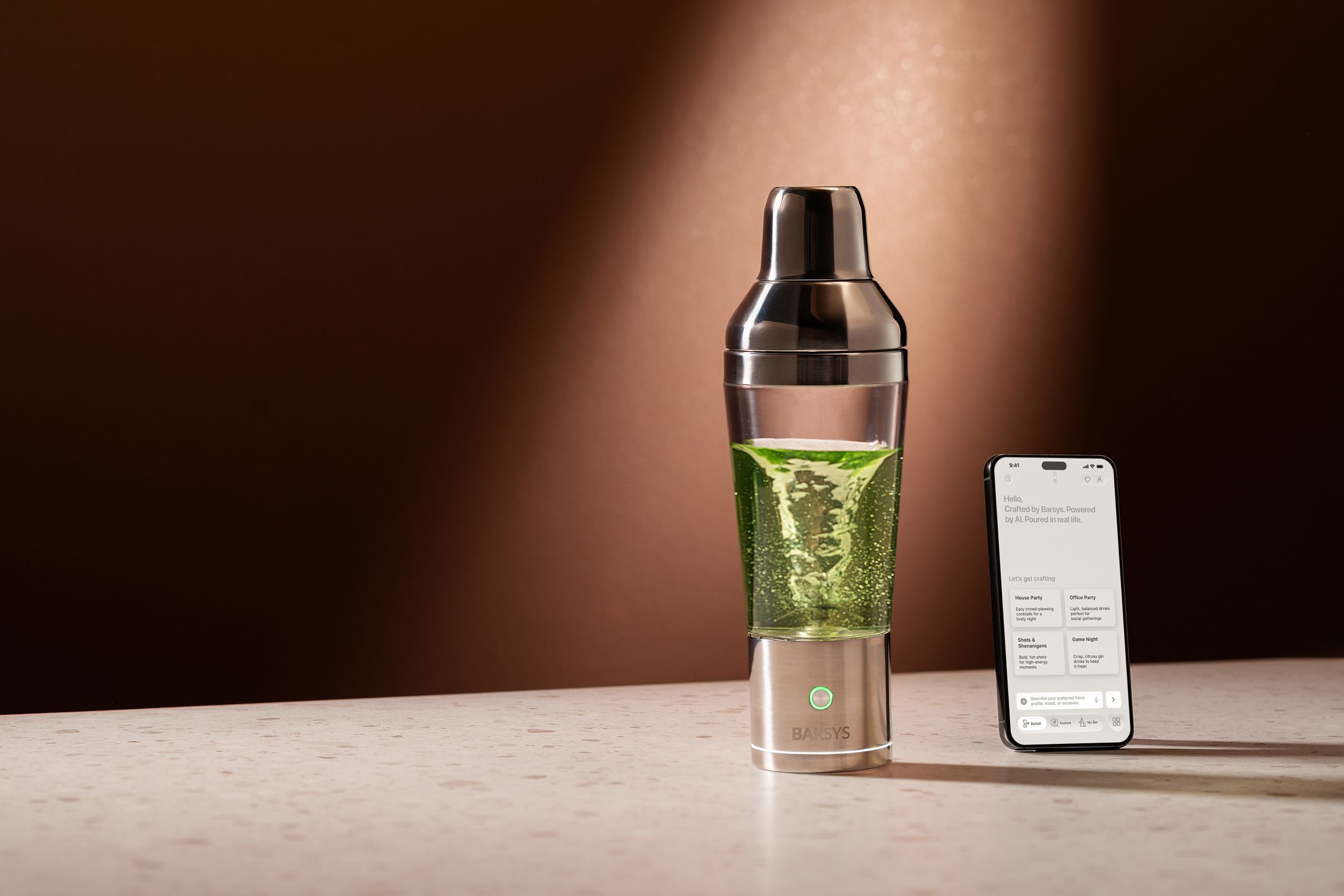 Shaker Pro with the Barsys AI app